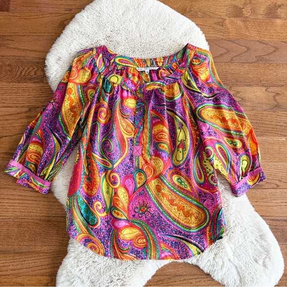 Trina Turk Tops - Trina Turk silk printed paisley blouse S
